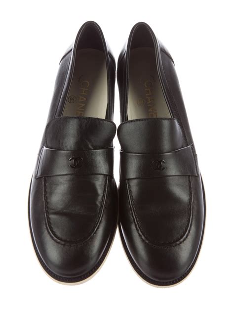 black chanel loafers|Chanel platform loafers.